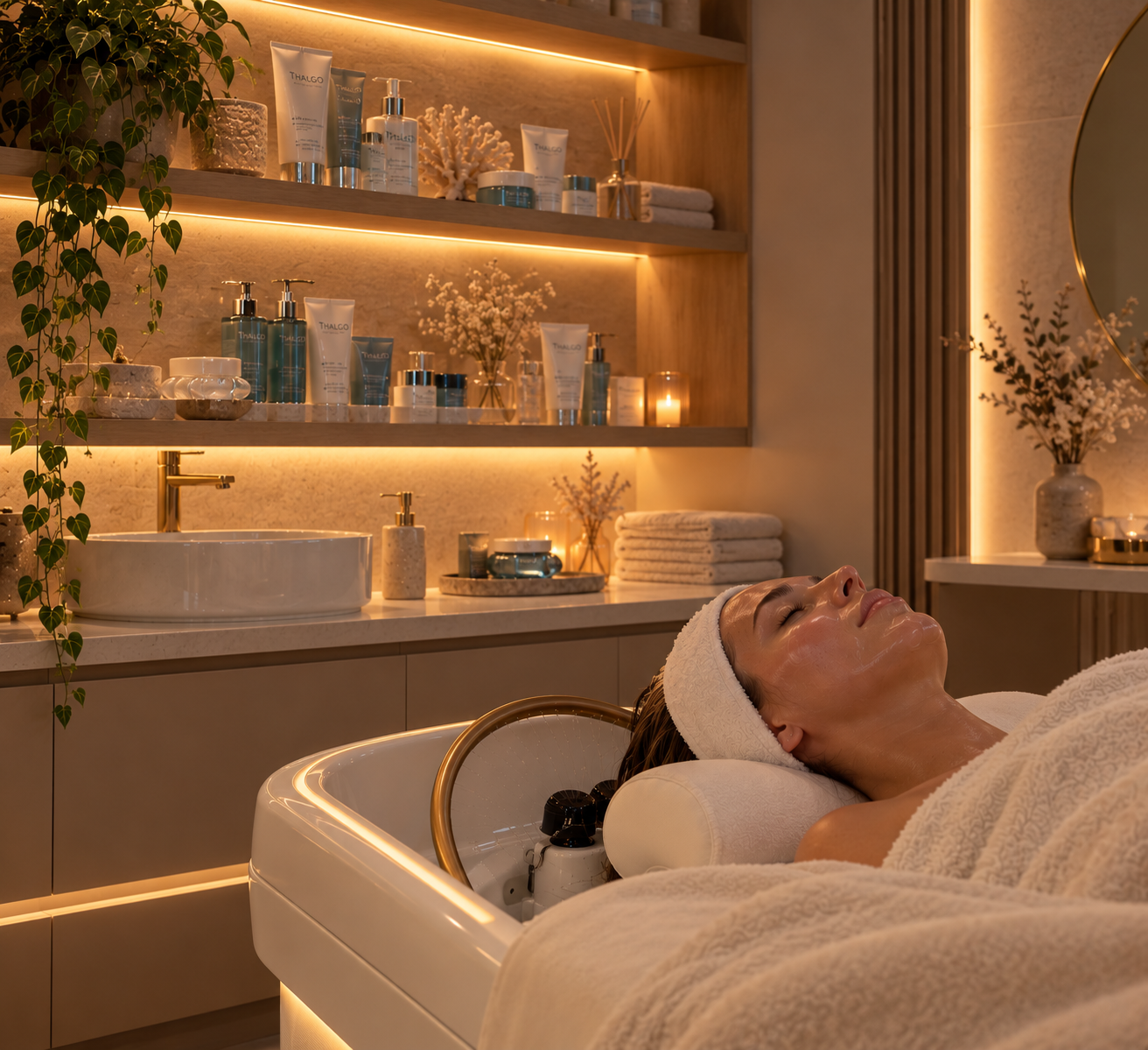 Soin du visage dans une cabine d’esthétique